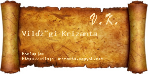 Világi Krizanta névjegykártya